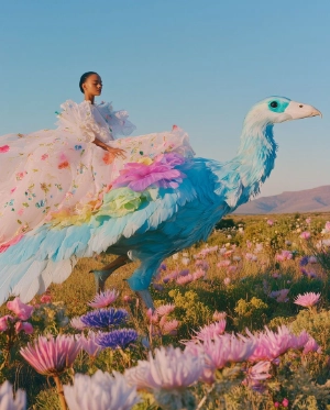 Persona amb paisatge de flors