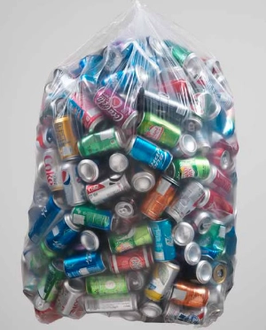 Bossa amb pots de plàstic