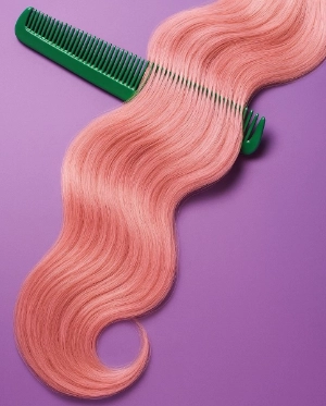 Pèl rosa amb raspall de cabell