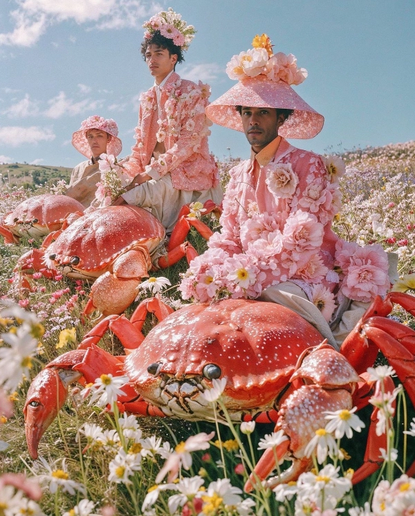 Persona amb paisatge de flors