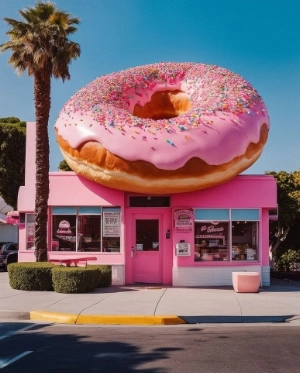 Donut sobre un edifici