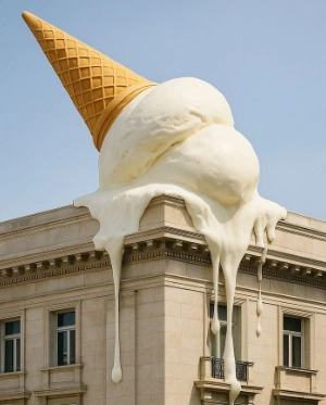 Gelat sobre un edifici